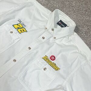 VTG Chase Authentics Ricky Rudd #28 Havoline NASCAR Button Down Shirt  M White